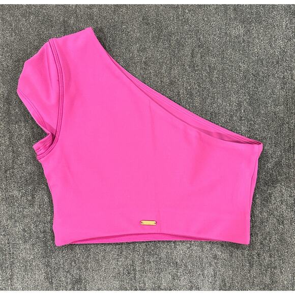 L Space Genessee Off The Shoulder Active Crop Top Deep Pink Size XS NWOT - Picture 4 of 8